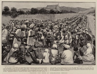 Feeding the Poor at Aurangabad, Deccan by Henry Marriott Paget